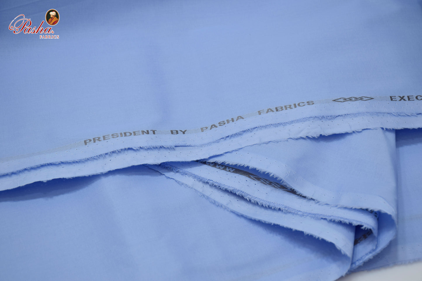 PRESIDENT PASHA cotton unstitched suit for men I sky