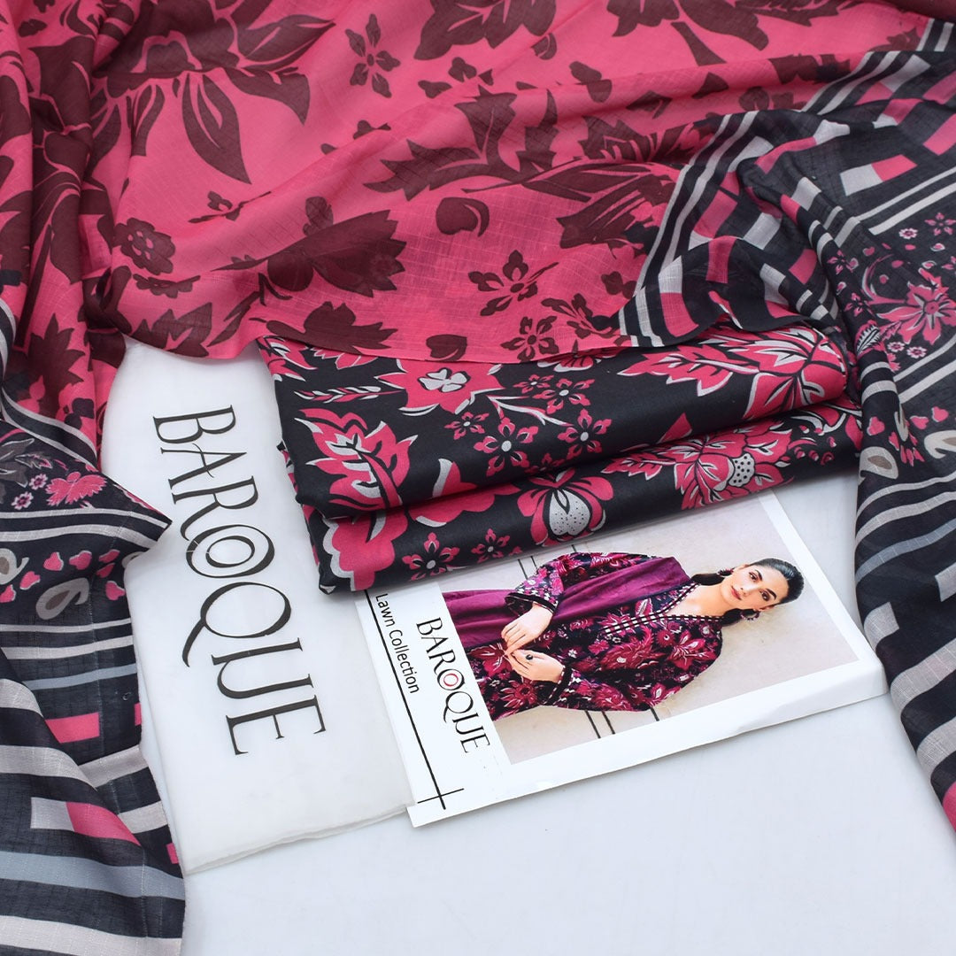 BAROUQ 3PC LAWN PRINTED SUIT|CODE 006