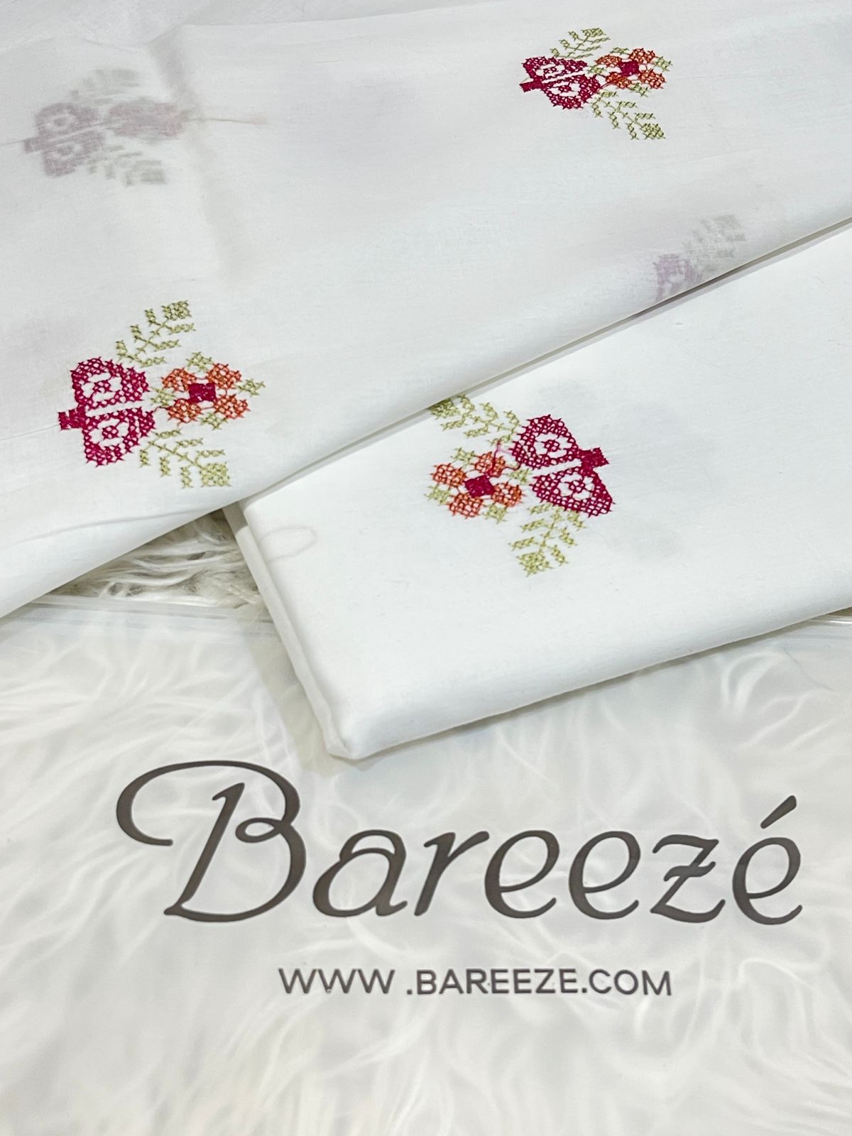 BAREEZE 2 PC ALLOVER EMBROIDERY LAWN.