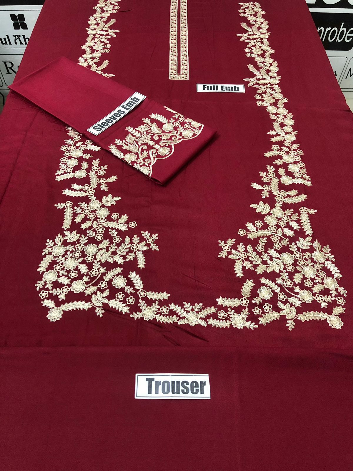 ASLING LAWN EMBROIDERY 2PC SUIT | MAHROON