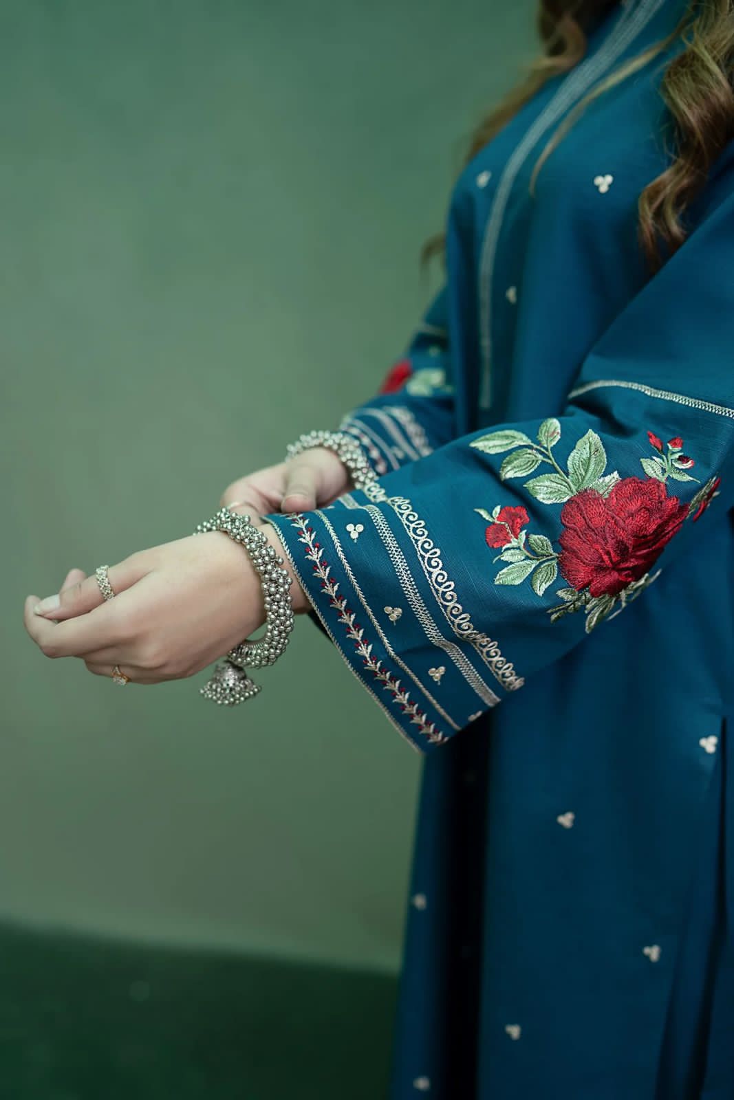 ASLING LAWN EMBROIDERY 2PC SUIT | ZINC BLUE