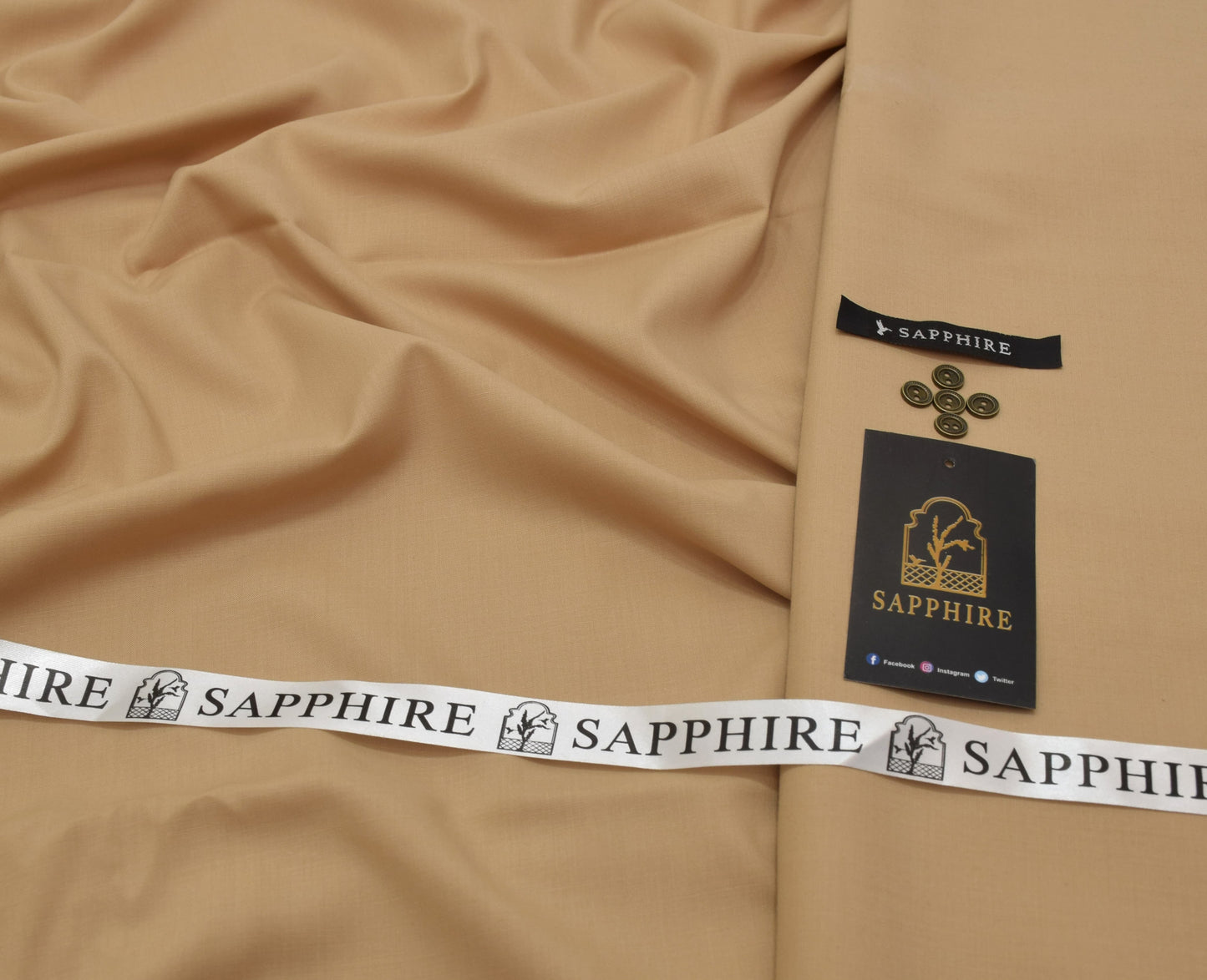 Sapphire Gold Mens premium Wash & Wear Aunstitched fabric for men [peach