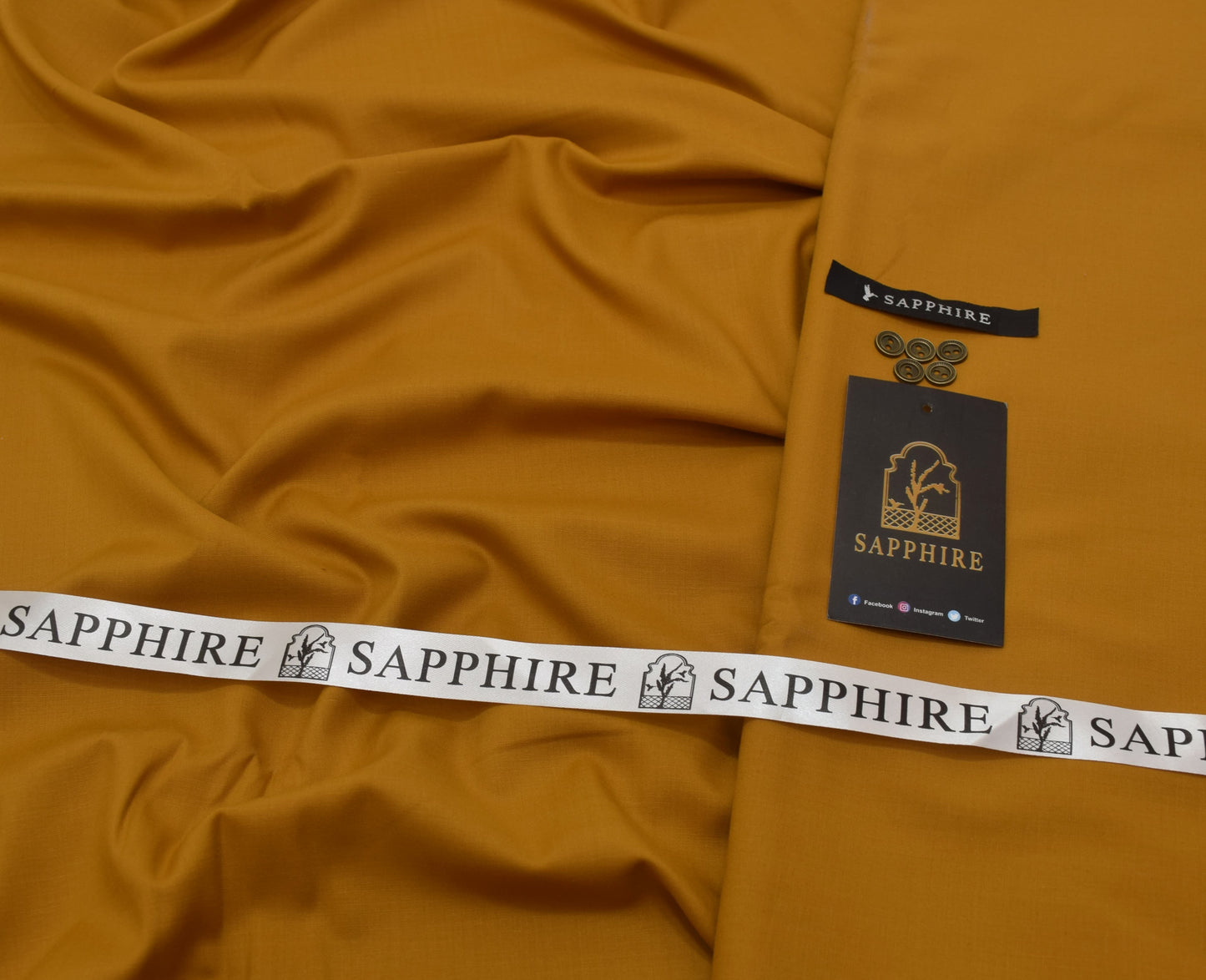 Sapphire Gold Mens premium Wash & Wear Aunstitched fabric for men [mustard