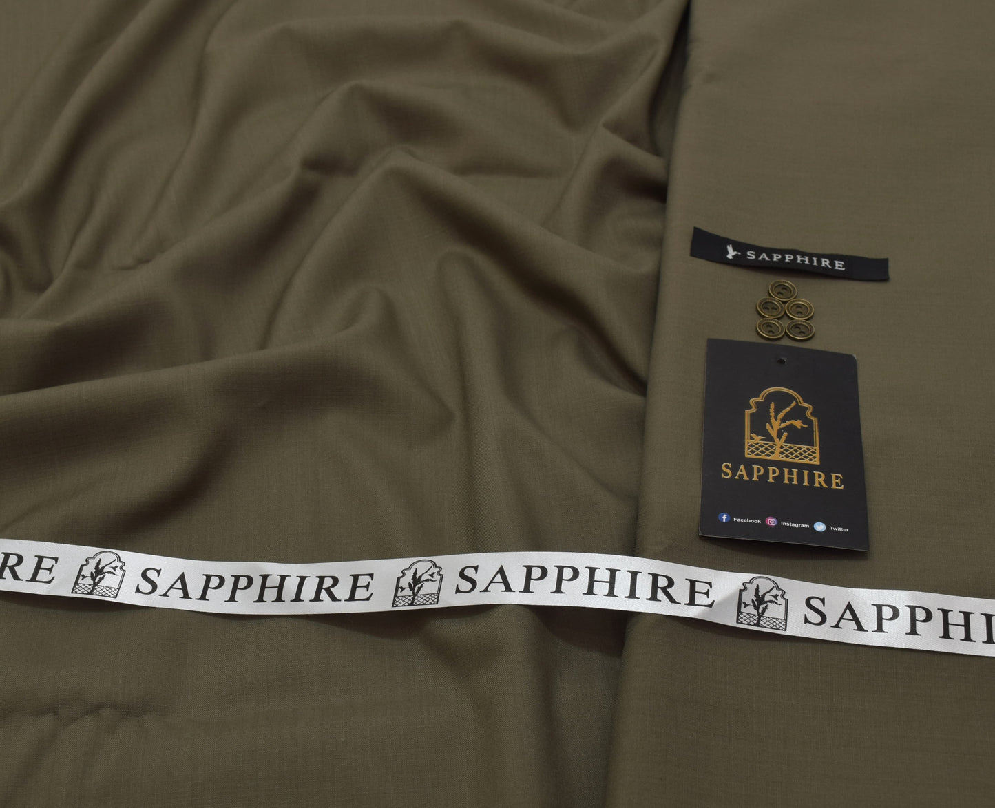 Sapphire Gold Mens premium Wash & Wear Aunstitched fabric for men [olive gray