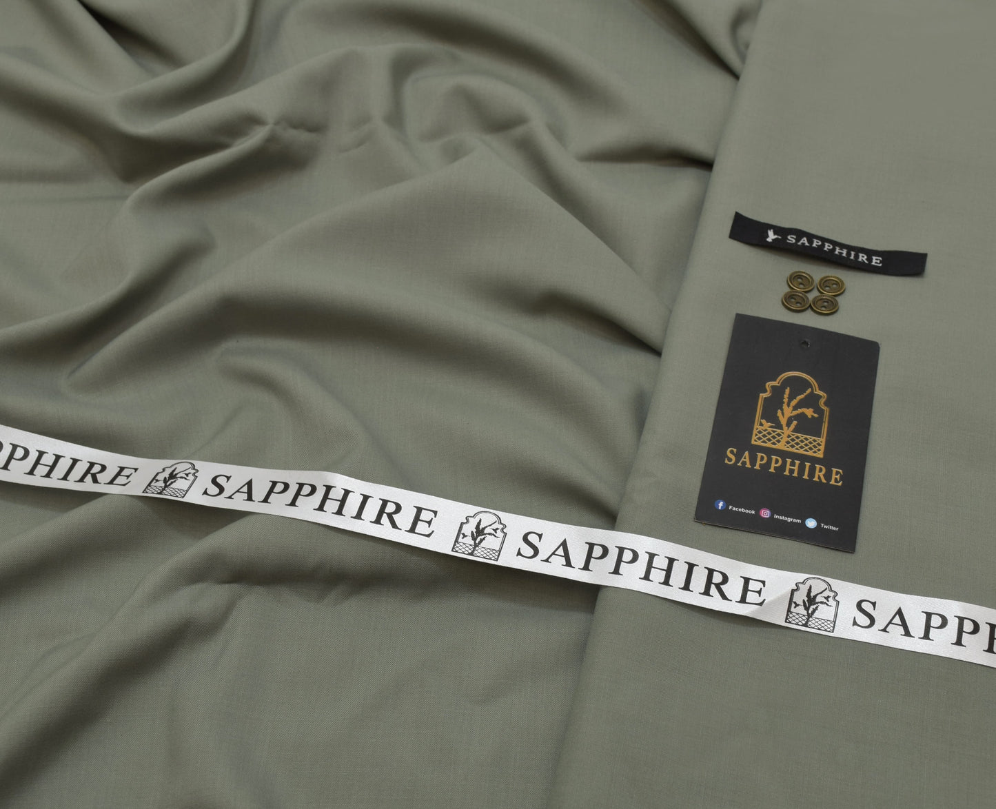 Sapphire Gold Mens premium Wash & Wear Aunstitched fabric for men [pista gray