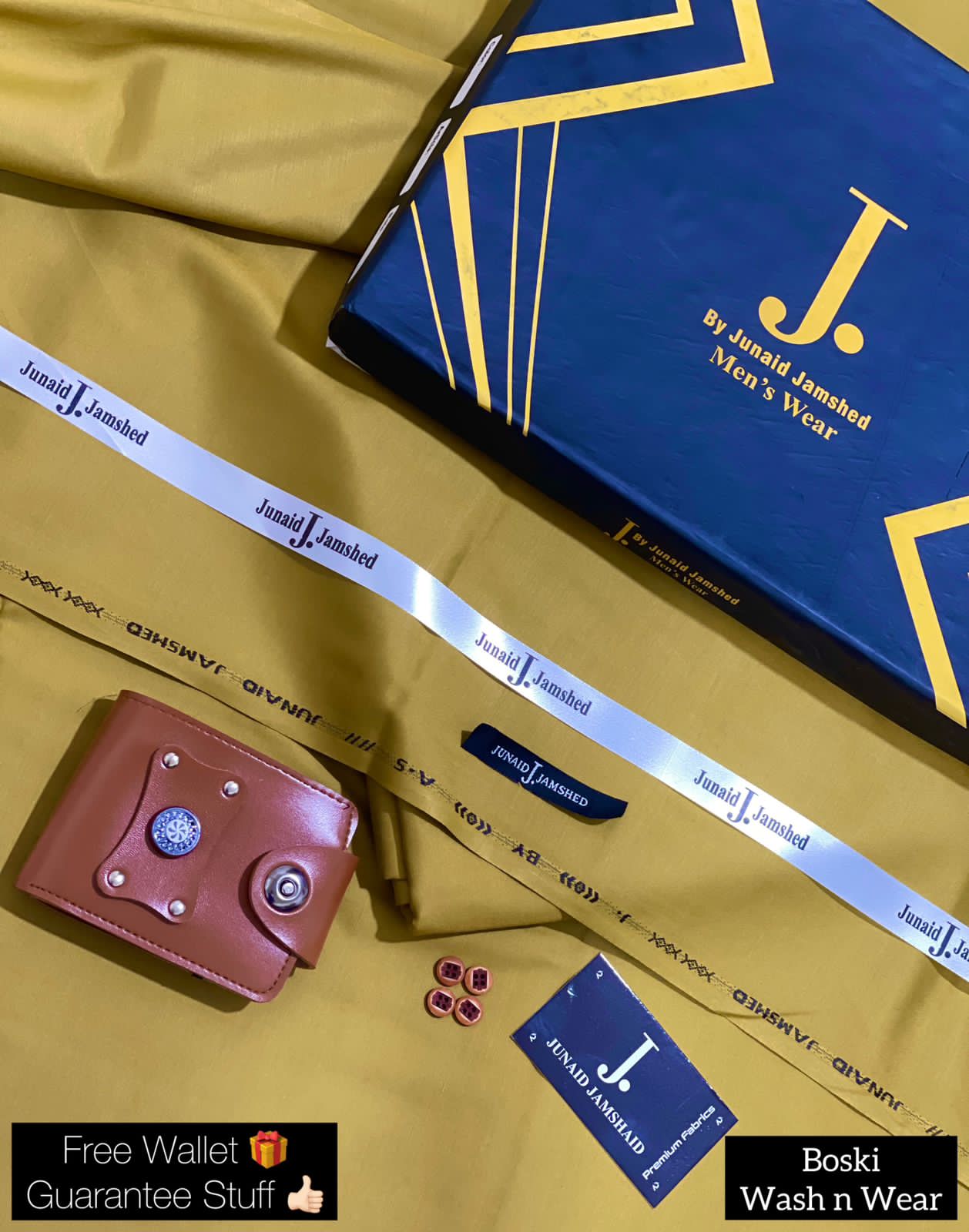 J.WASH N WEAR BOSKI SUIT| LIGHT MEHNDI (FREE WALLET)