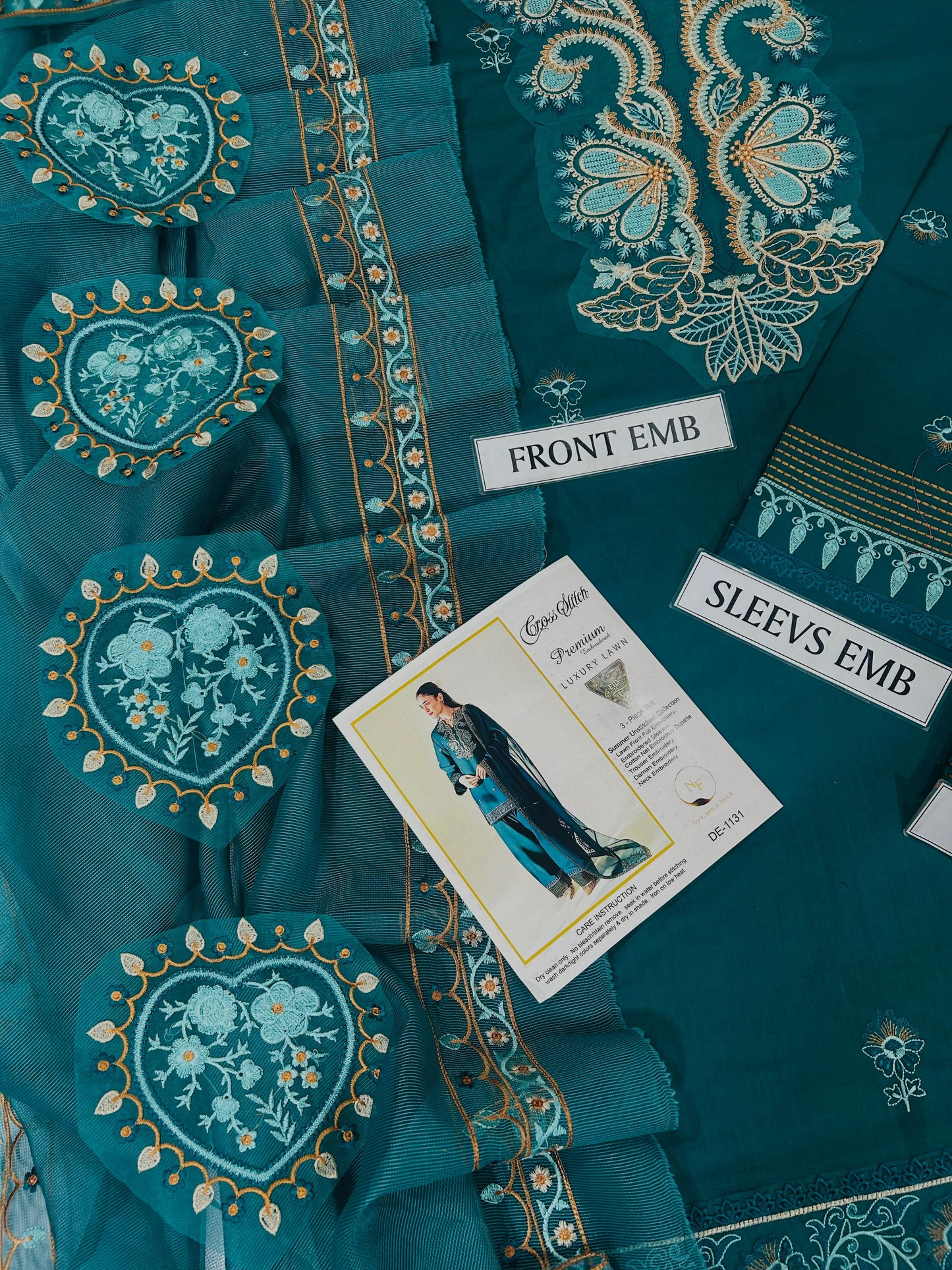 CROSS STICH 3 PC EMROIDERY LAWN HIT CODE|1131