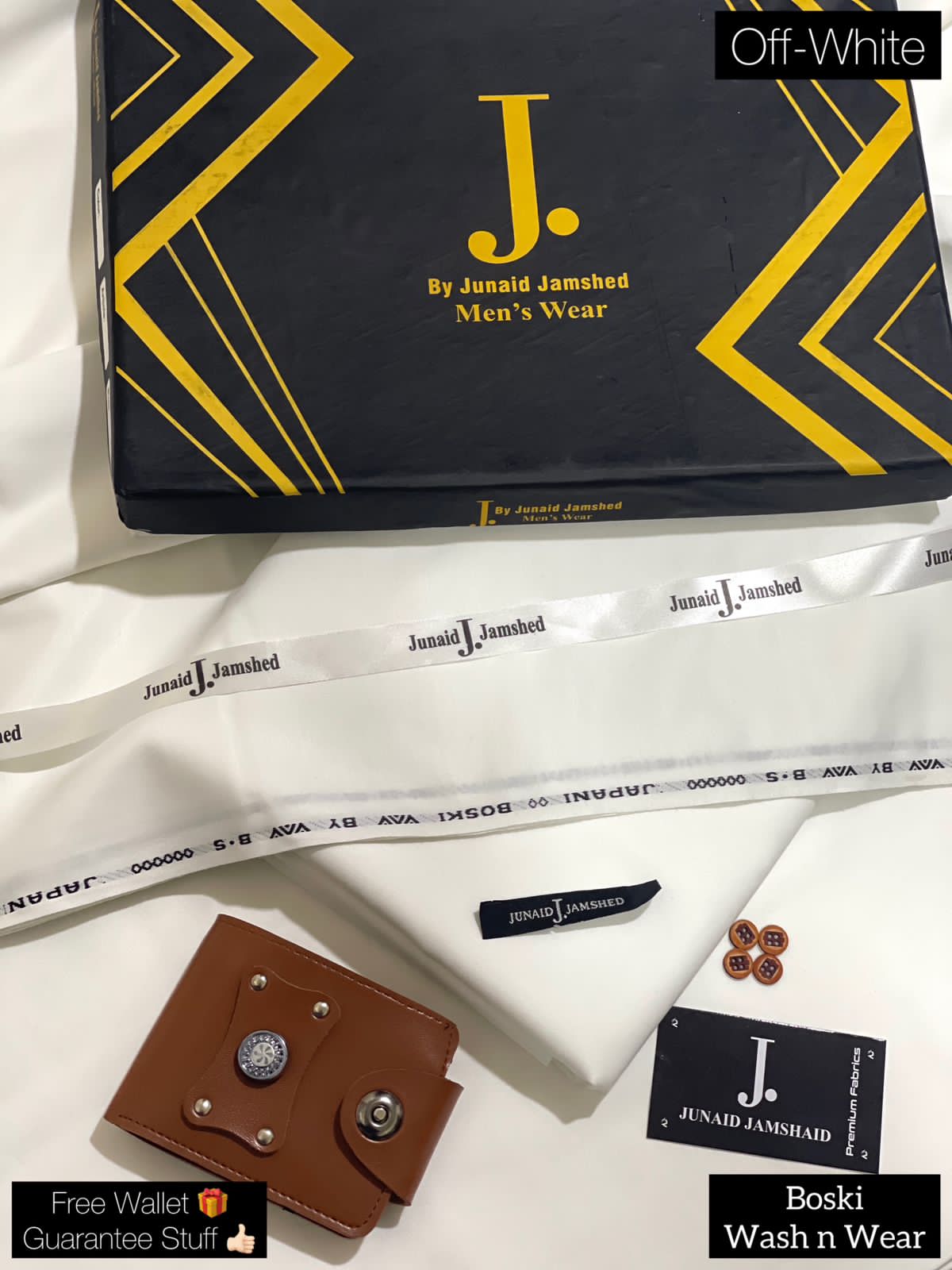 J.WASH N WEAR BOSKI SUIT| OFF WHITE (FREE WALLET)