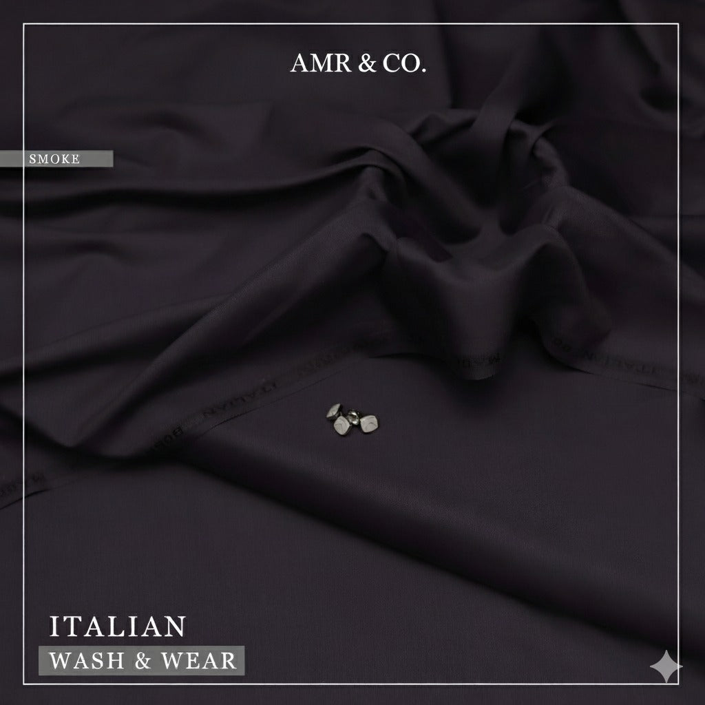 amr&co boski wash n wear fabric for men|smoke