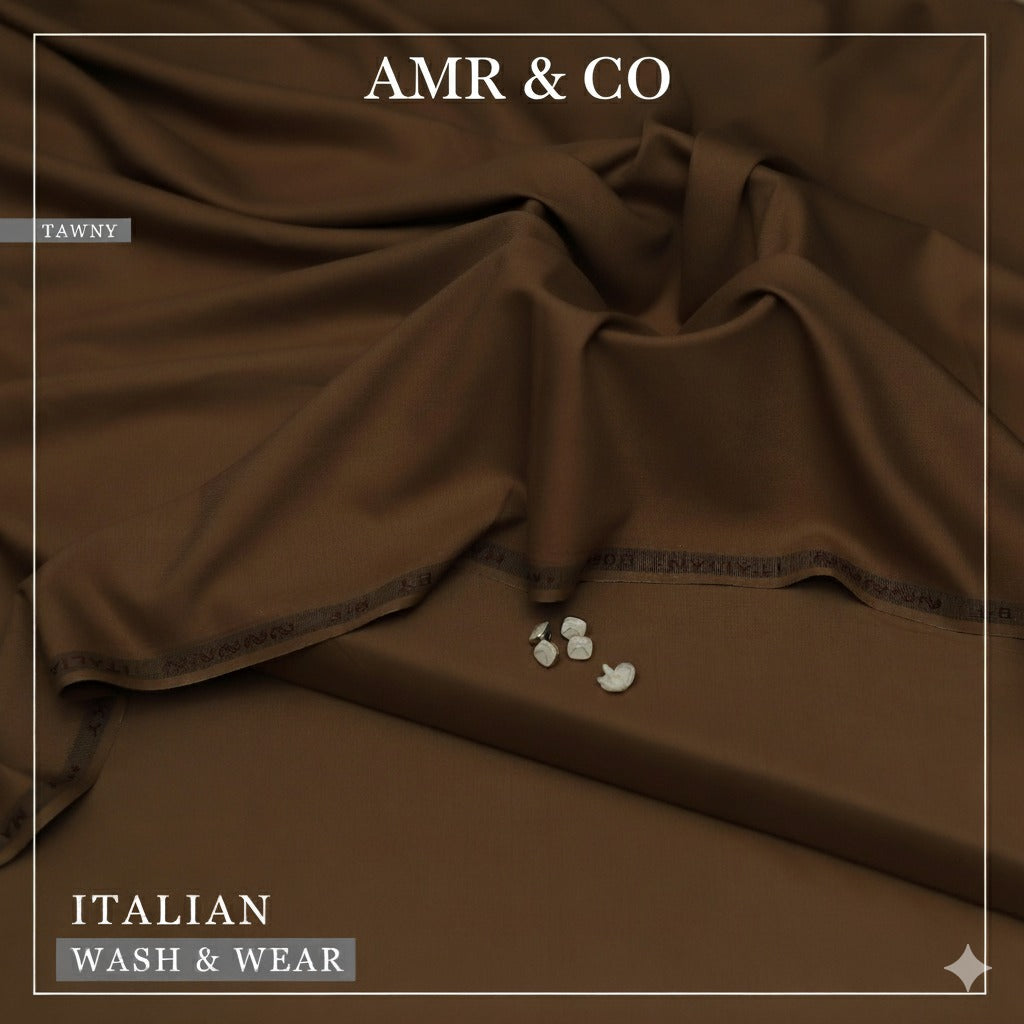 amr&co boski wash n wear fabric for men|tawny