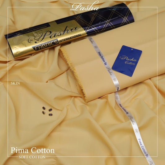 Pasha PIMA Quality soft cotton Unstitched fabric for men I SKIN