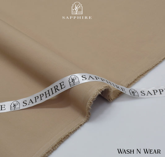Sapphire Gold Mens premium Wash & Wear Aunstitched fabric for men| light almond