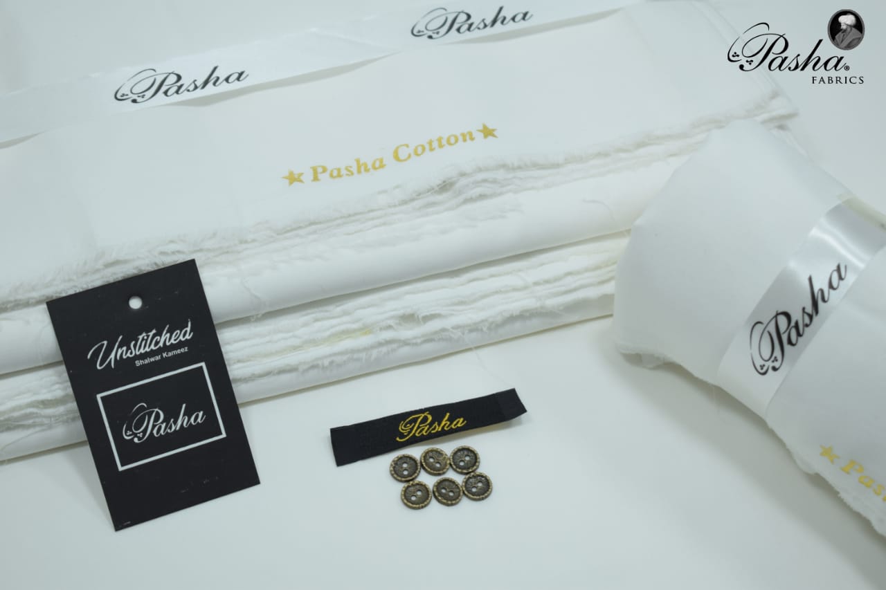 Pasha Luxury Quality soft cotton Unstitched fabric for men I off white