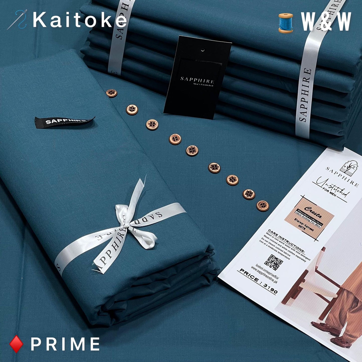 Sapphire Gold Mens premium Wash & Wear Aunstitched fabric for men|kaitoke