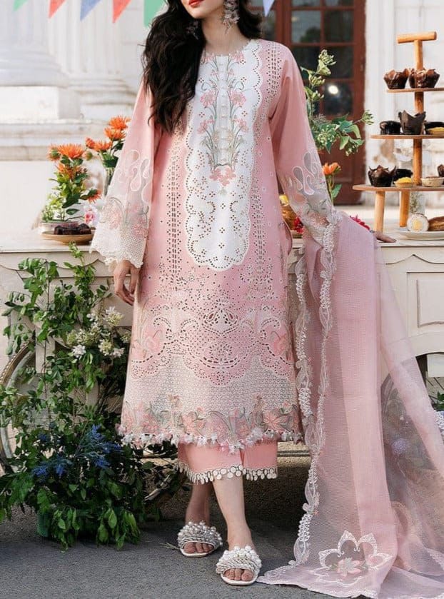 3 pc luxury lawn embroidery by bIN ilyas |CODE 004