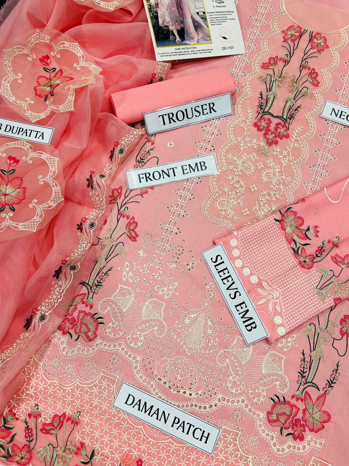 3 pc luxury lawn embroidery by bIN ilyas |CODE 004