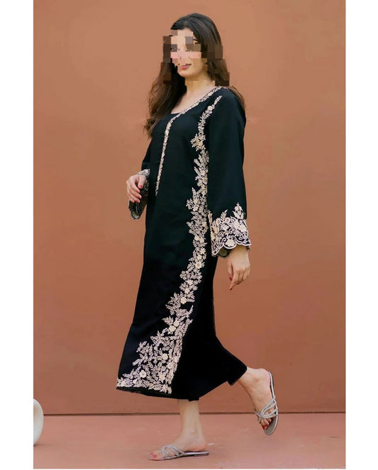 ASLING LAWN EMBROIDERY 2PC SUIT | BLACK