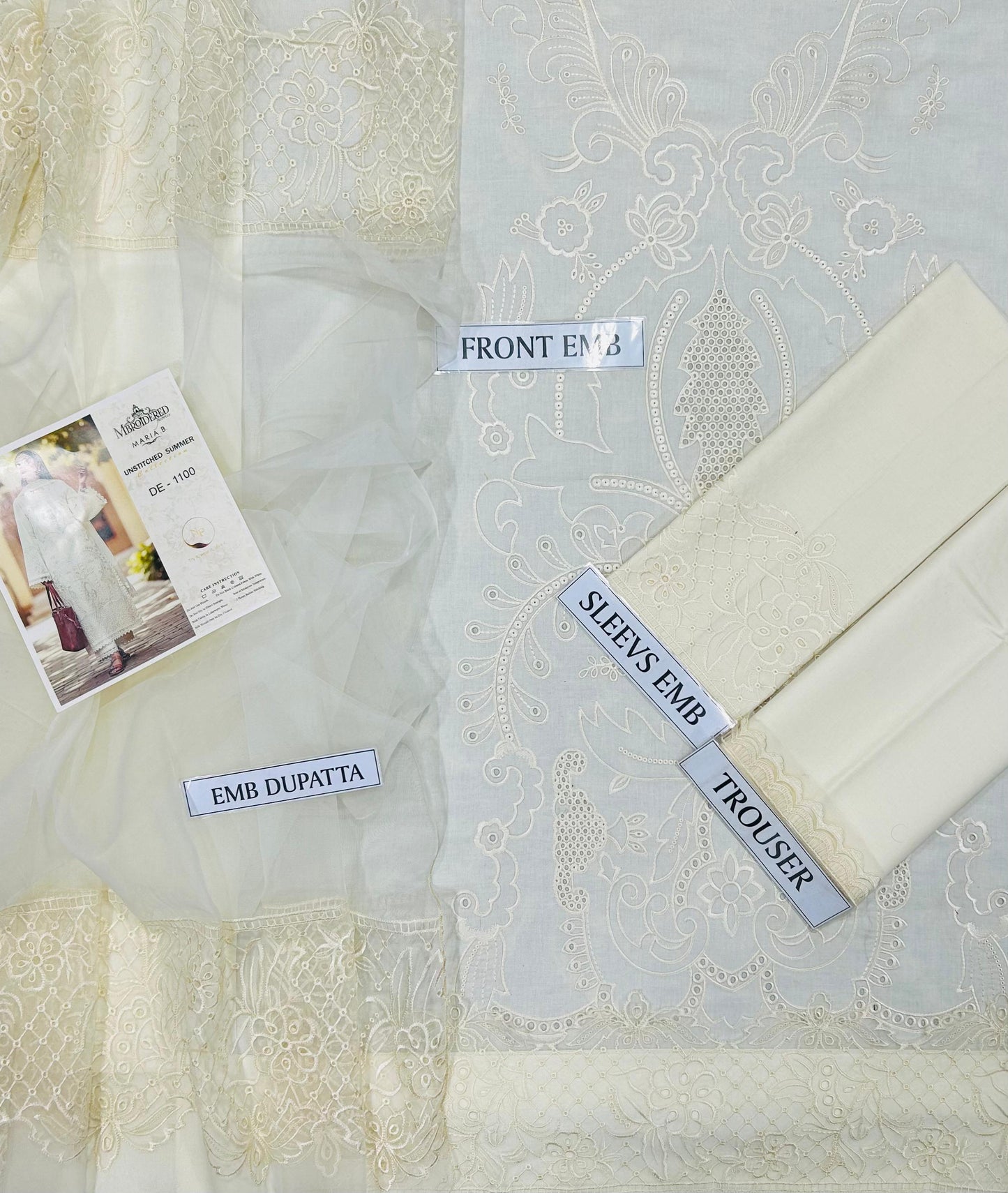 3 pc luxury lawn embroidery by MARIA B |CODE 003