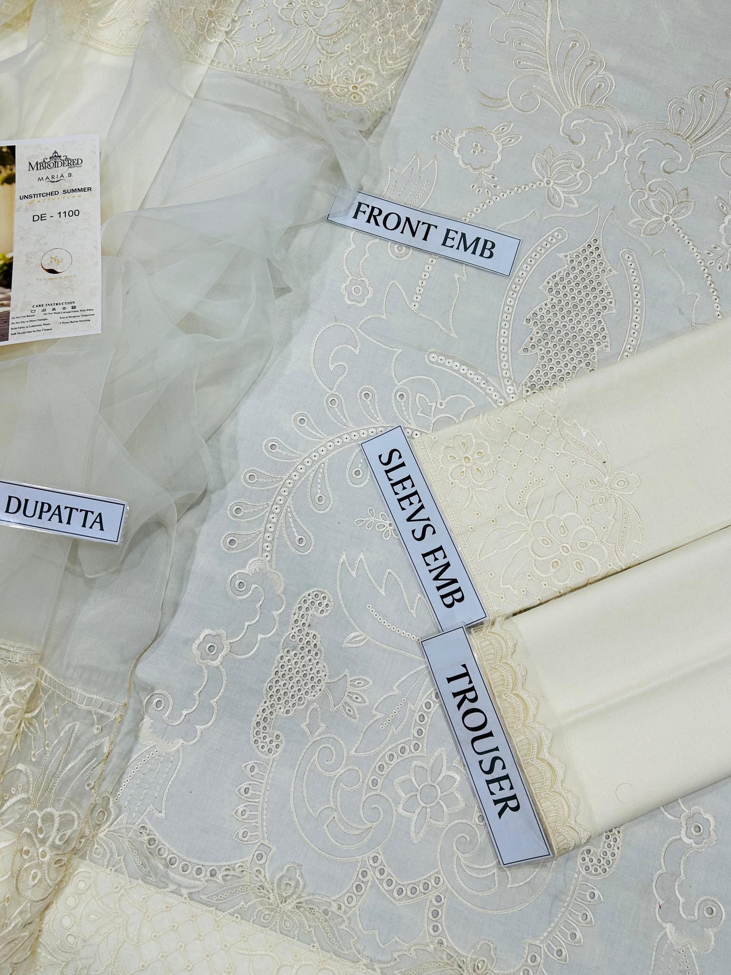 3 pc luxury lawn embroidery by MARIA B |CODE 003