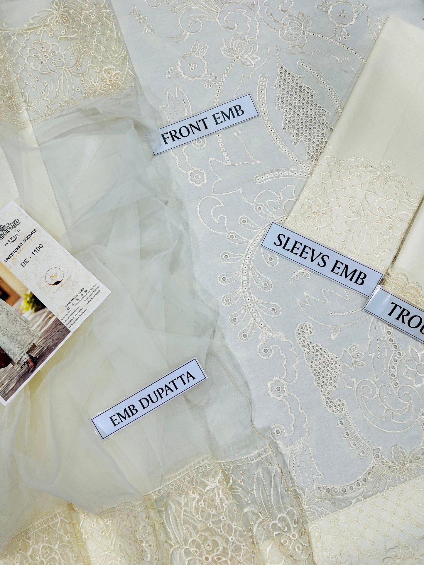 3 pc luxury lawn embroidery by MARIA B |CODE 003