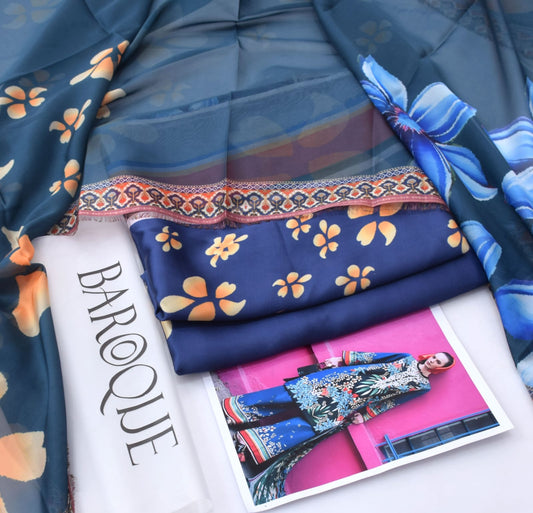 SHAMOOZ SILK PRINT UNSTITCHED 3 PIECE CODE 002