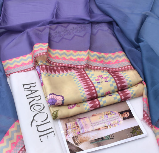 SHAMOOZ PRINT UNSTITCHED 3 PIECE CODE 001