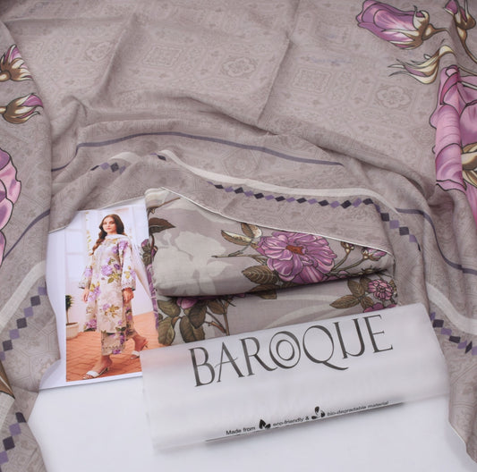 SWISS LAWN 3 PIECE UNSTITCHED SUIT|CODE 010