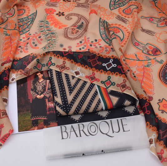 SWISS LAWN 3 PIECE UNSTITCHED SUIT|CODE 013