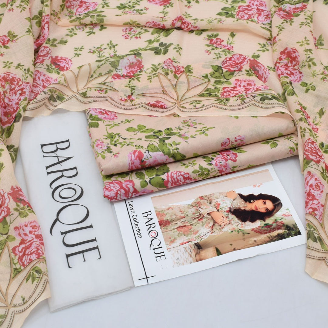 BAROUQ 3PC LAWN PRINTED SUIT|CODE 003