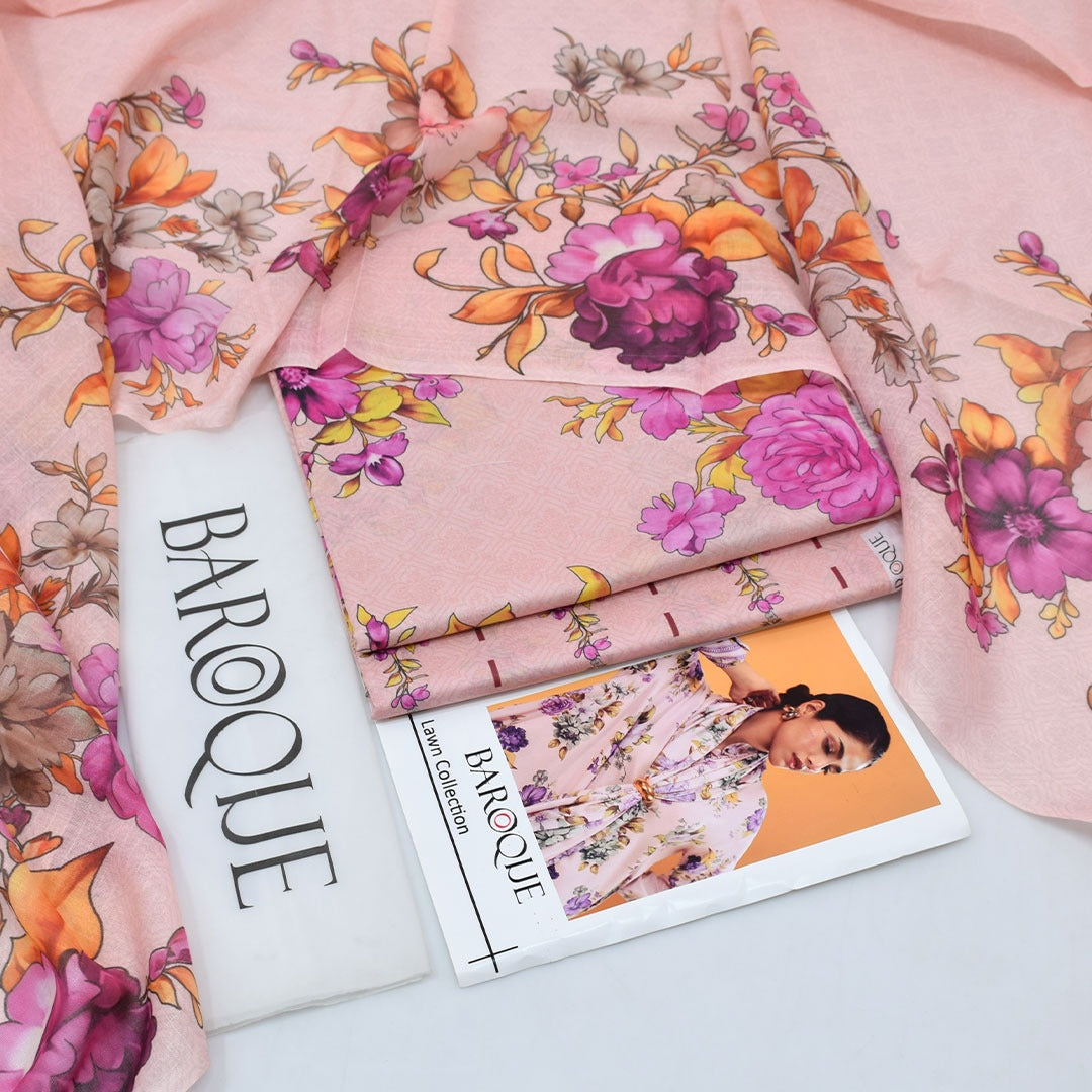 BAROUQ 3PC LAWN PRINTED SUIT|CODE 001