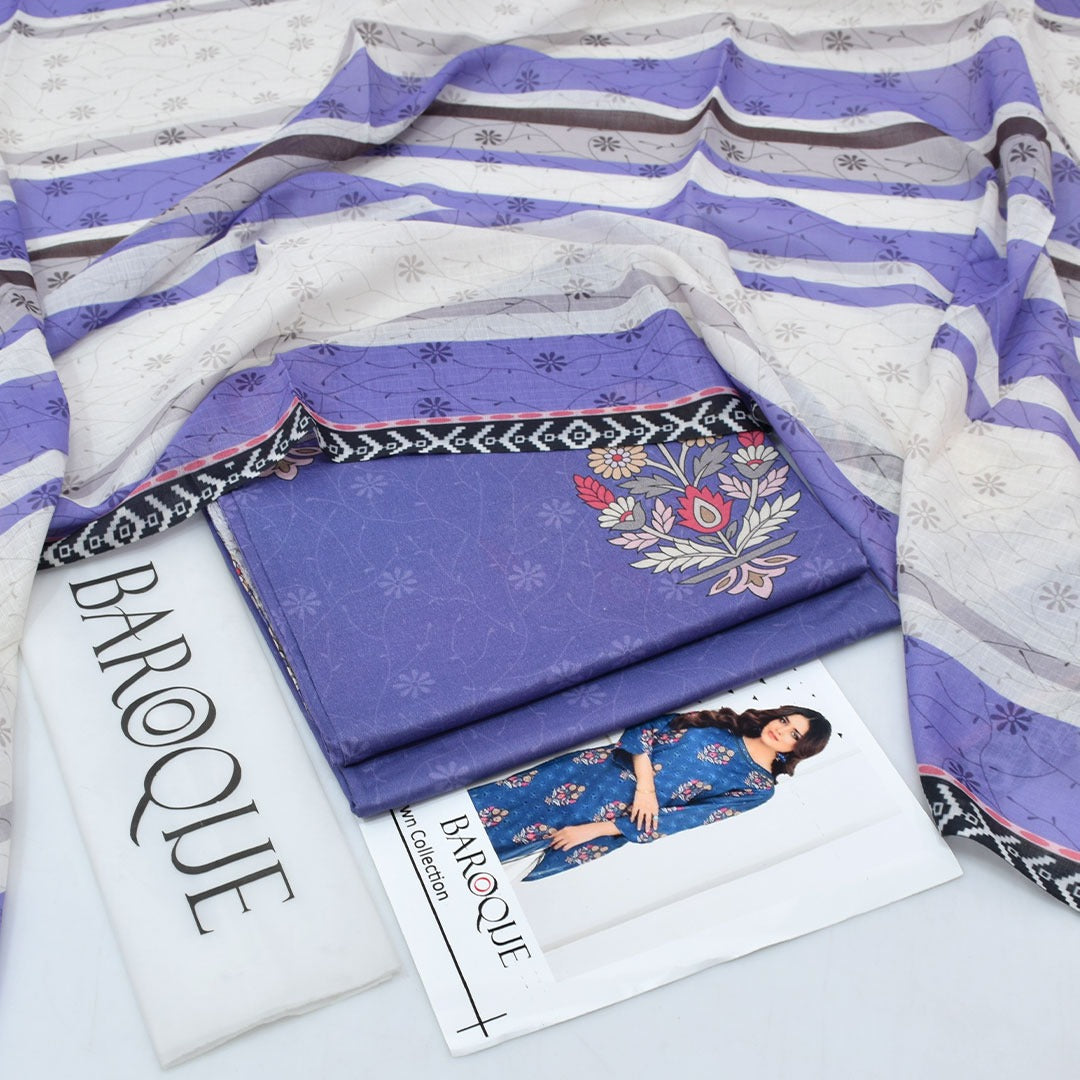 BAROUQ 3PC LAWN PRINTED SUIT|CODE 004