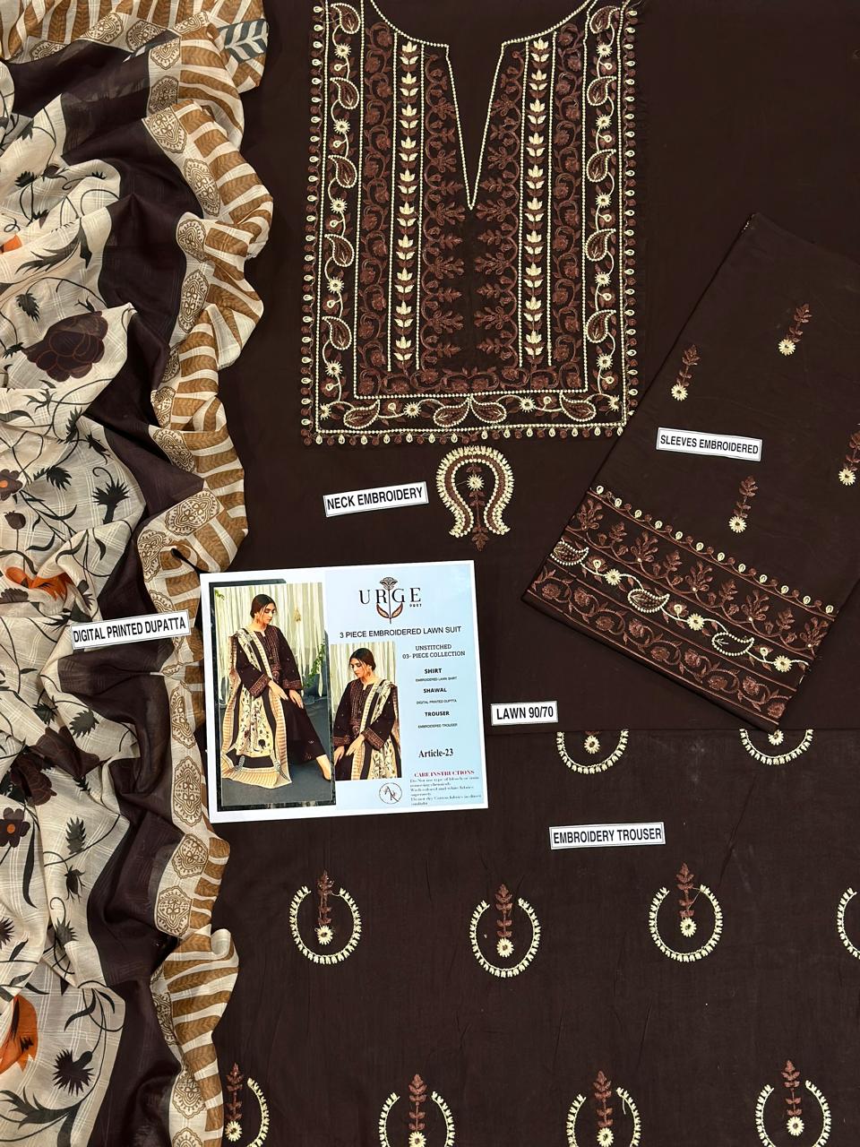 URGE 3 PC EMROIDERY LAWN HIT CODE|