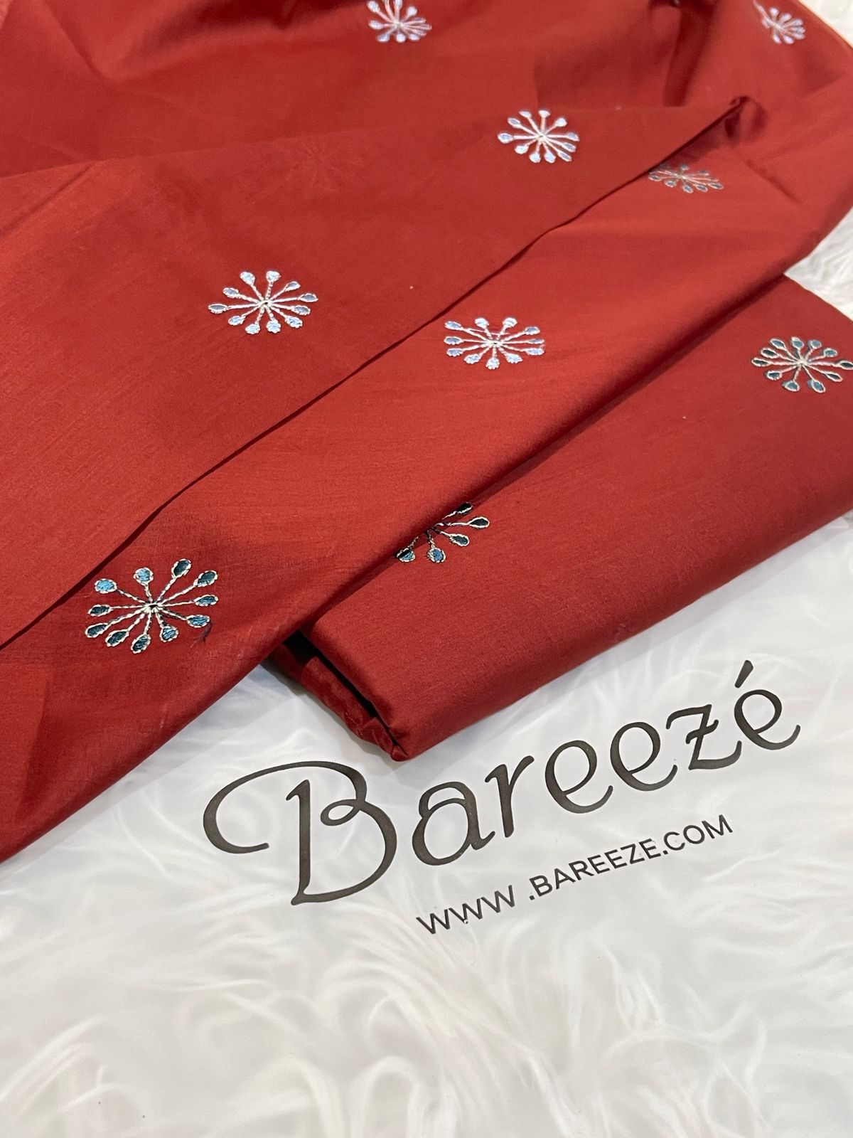 BAREEZE 2 PC ALLOVER EMBROIDERY LAWN.