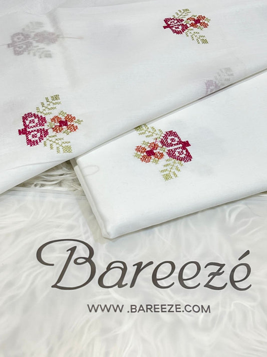 BAREEZE 2 PC ALLOVER EMBROIDERY LAWN.