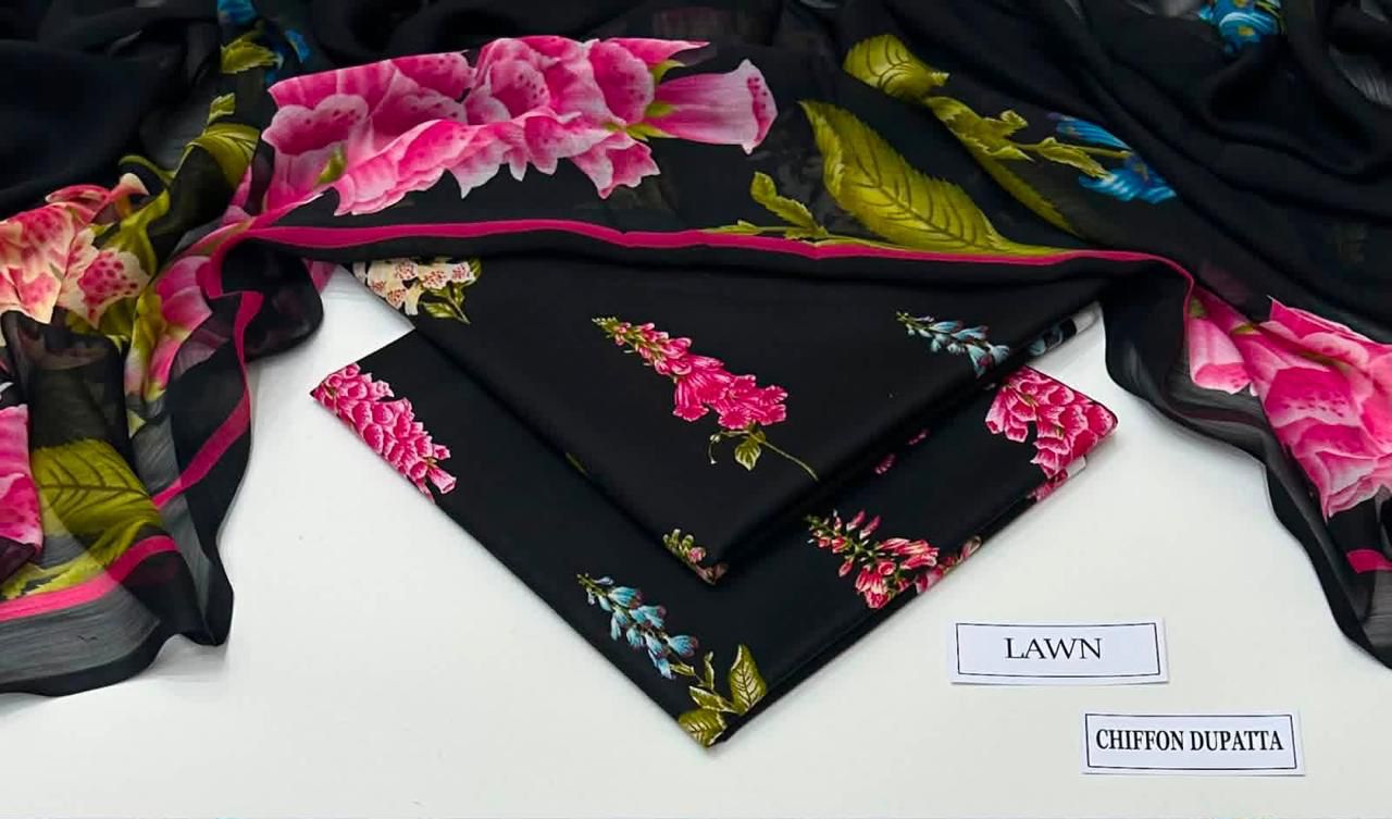 Lawn 3PC with shafoon Dupatta