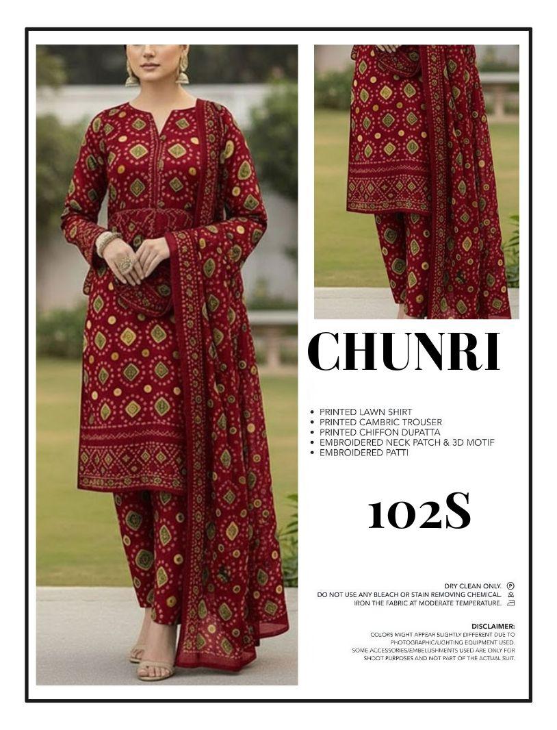 Lawn 3PC with shafoon Dupatta