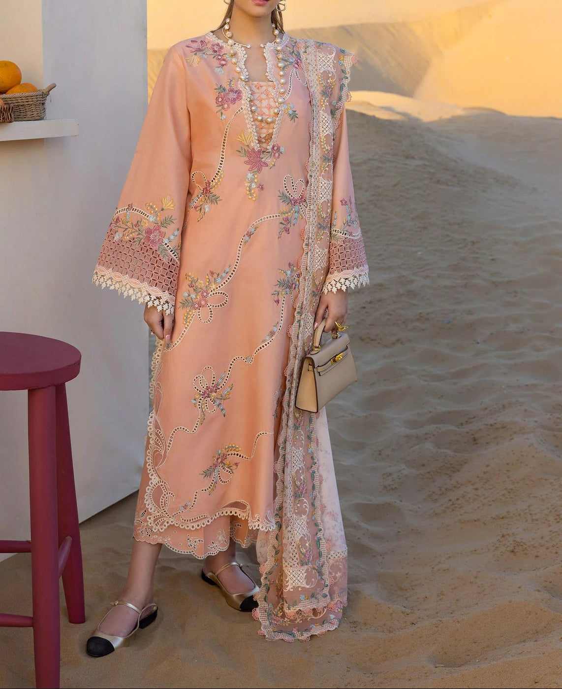 3 pc luxury lawn embroidery suit by Crimson hit code.1100