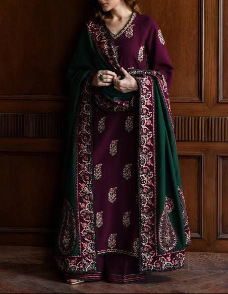 3 pc luxury lawn embroidery suit by HUSSAIN REHAR hit code.1544