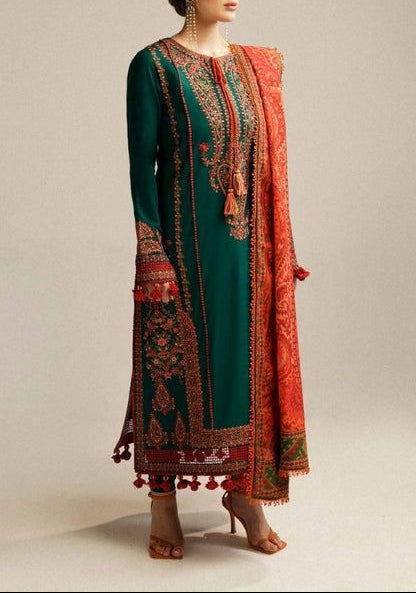 3 pc luxury lawn embroidery suit by HUSSAIN REHAR hit code.1279