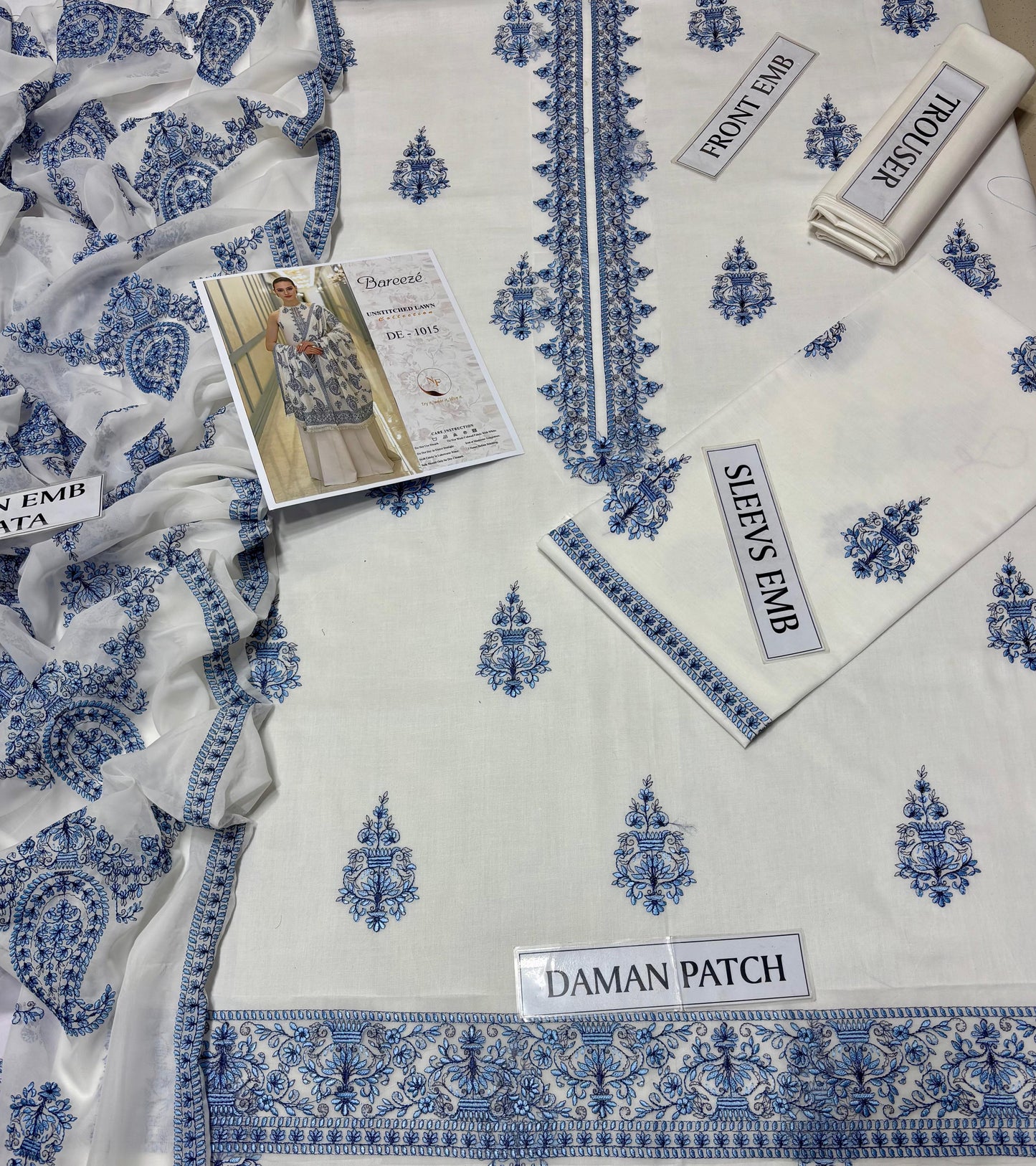 BAREEZE 3 PC EMROIDERY LAWN HIT CODE|1201