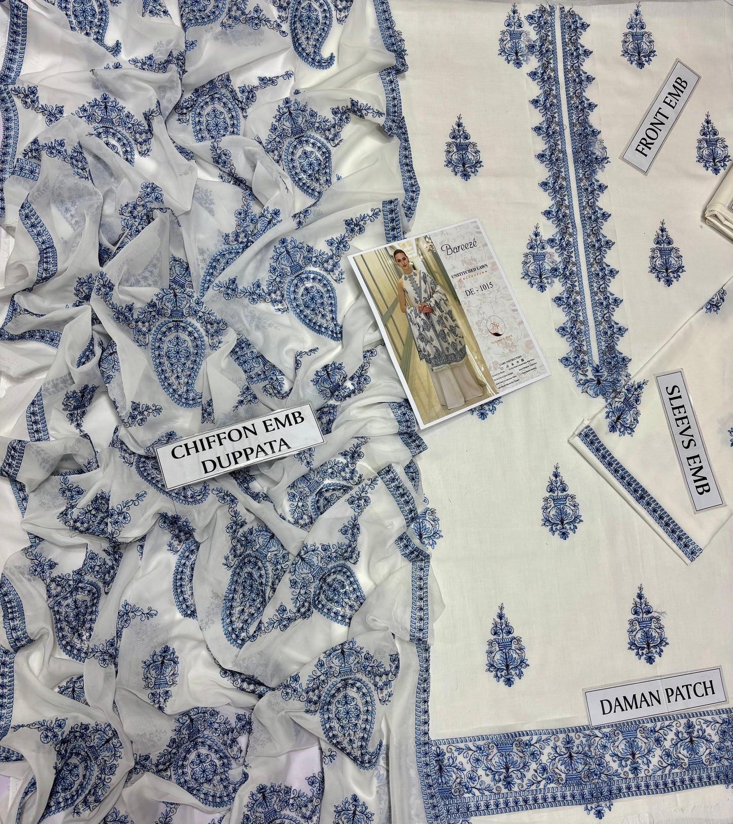 BAREEZE 3 PC EMROIDERY LAWN HIT CODE|1201