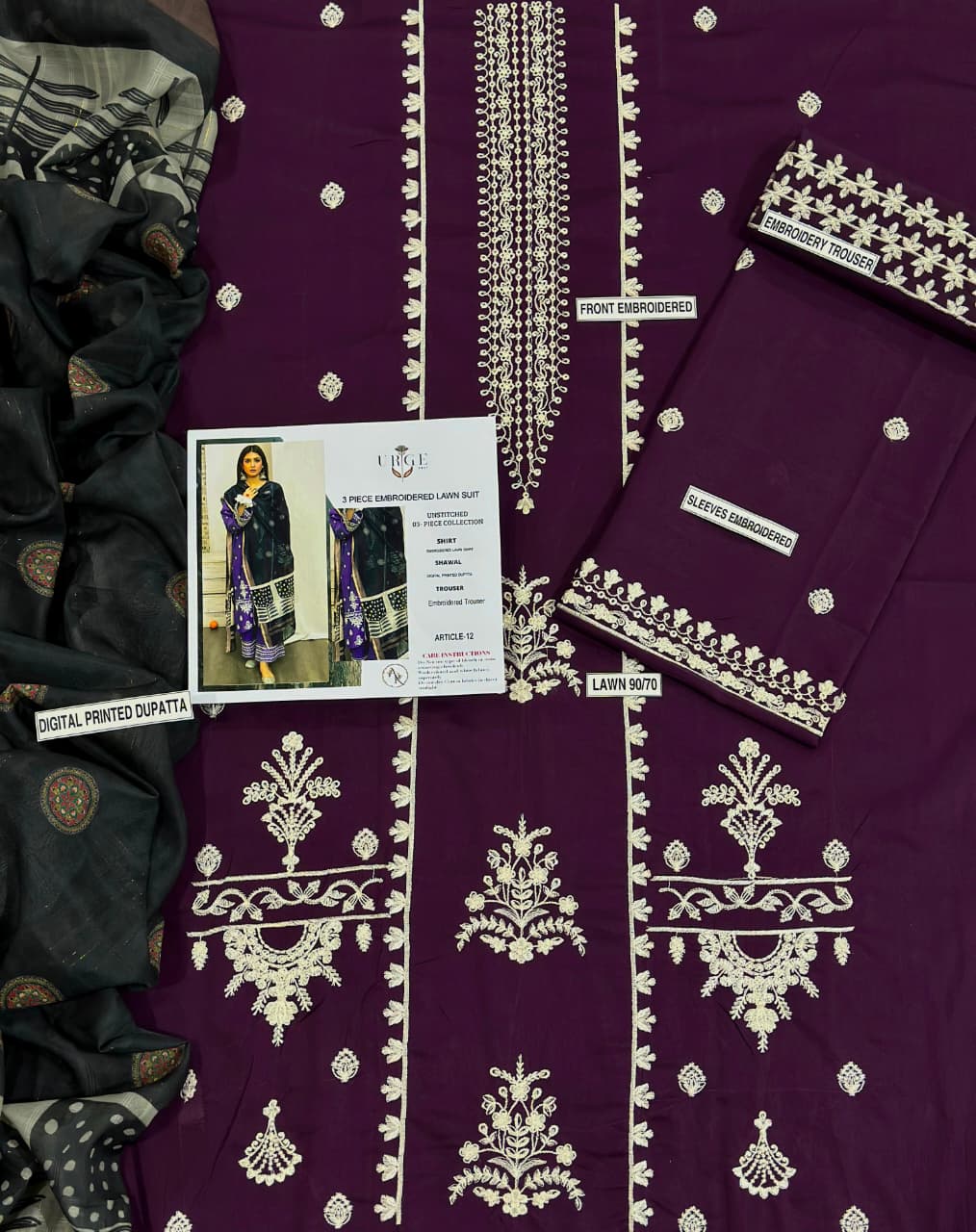 URGE 3 PC EMROIDERY LAWN HIT CODE|