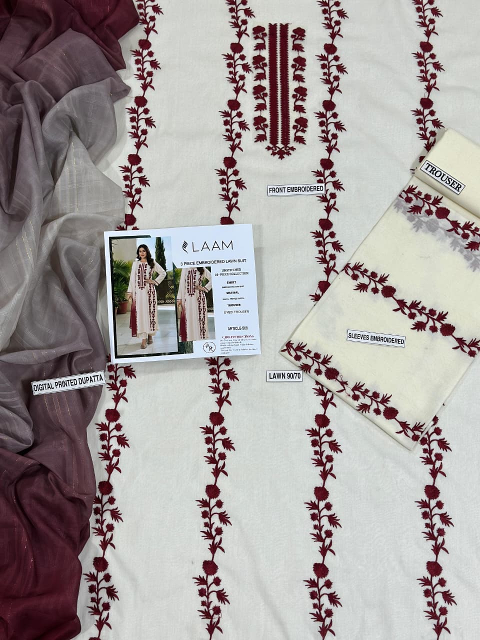 LAAM 3 PC EMROIDERY LAWN HIT CODE|