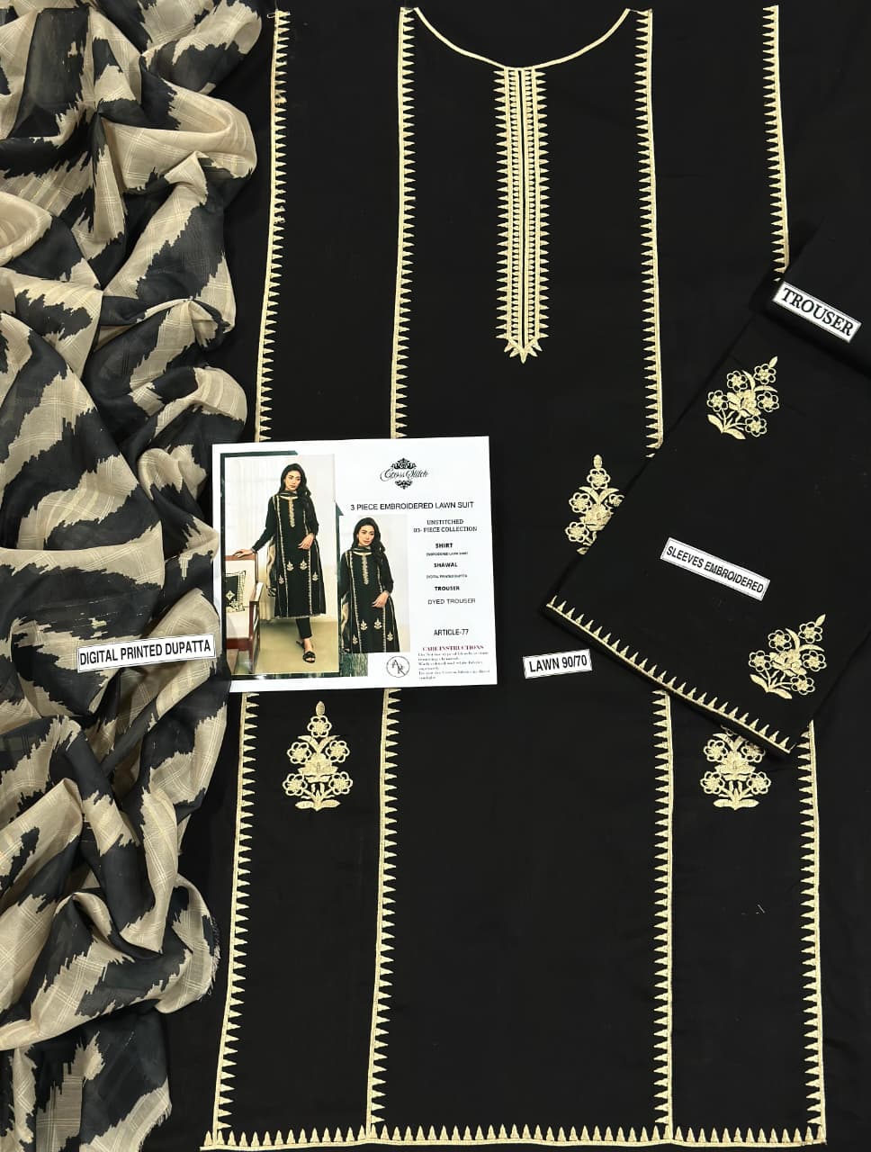 CROSS STITCH 3 PC EMROIDERY LAWN HIT CODE|