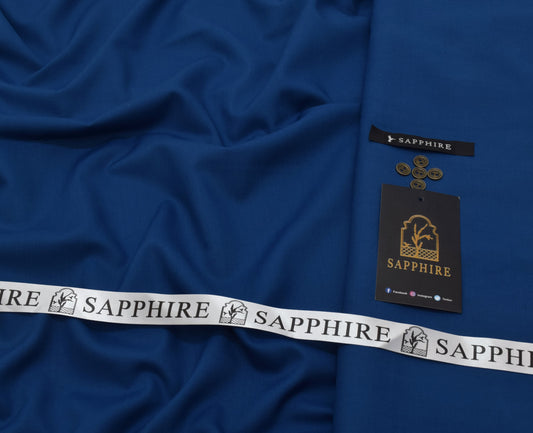 Sapphire Gold Mens premium Wash & Wear Aunstitched fabric for men ink blue