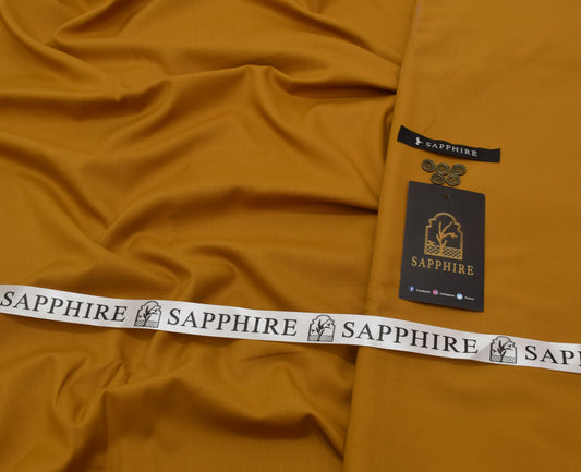 Sapphire Gold Mens premium Wash & Wear Aunstitched fabric for men [mustard