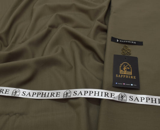 Sapphire Gold Mens premium Wash & Wear Aunstitched fabric for men [olive gray