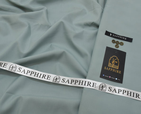 Sapphire Gold Mens premium Wash & Wear Aunstitched fabric for men [sea green