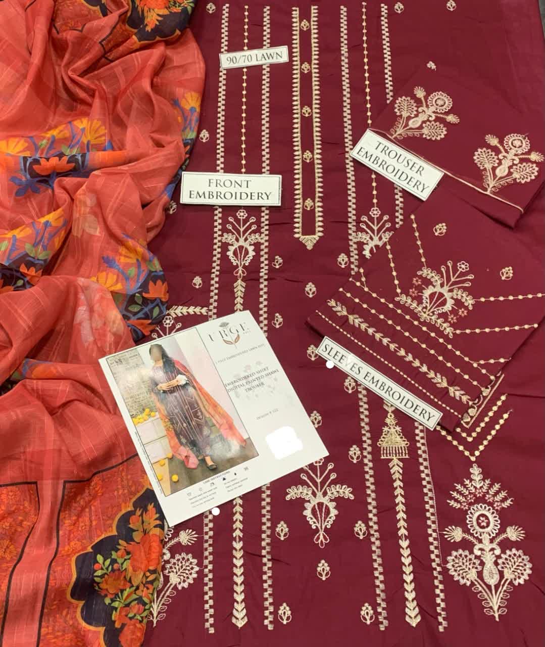 URGE 3 PC EMROIDERY LAWN HIT CODE|