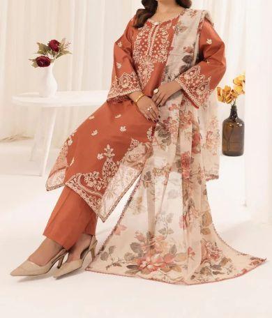 MOHAGNI 3 PC EMROIDERY LAWN HIT CODE|1212
